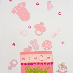 pasgeboren wenskaart, kaart voor babymeisje, gefeliciteerd kaart, gepersonaliseerde kaart, blanco kaart, handgemaakte kaart