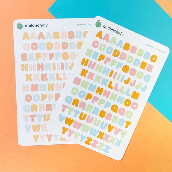 Sticker Sheet - Alphabet - Arial Bold - Letters