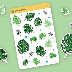 Monstera Aufkleber Blatt - Sticker - Monstera Deliciosa Aufkleber - Pflanze Mama - BUJO - Bullet Journal - Deco Aufkleber - Polco Aufkleber