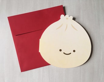 Greeting Card - Die Cut - Dumpling/Bao