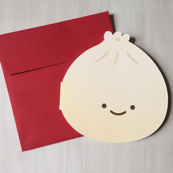 Greeting Card - Die Cut - Dumpling/Bao