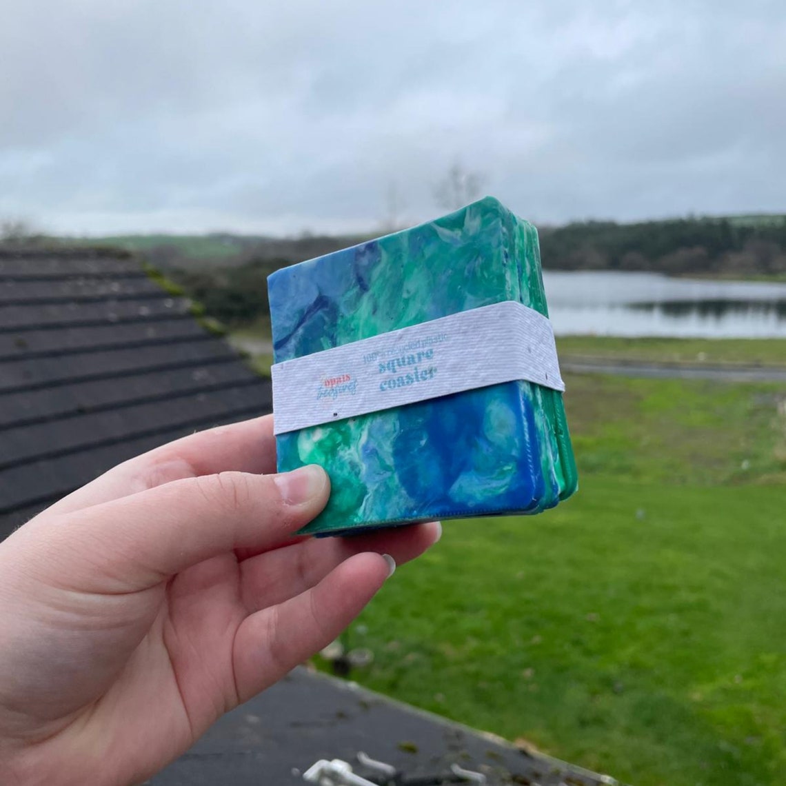 Green Recycled Plastic Drinks Coaster Milk Bottles / Gift for Etsy UK