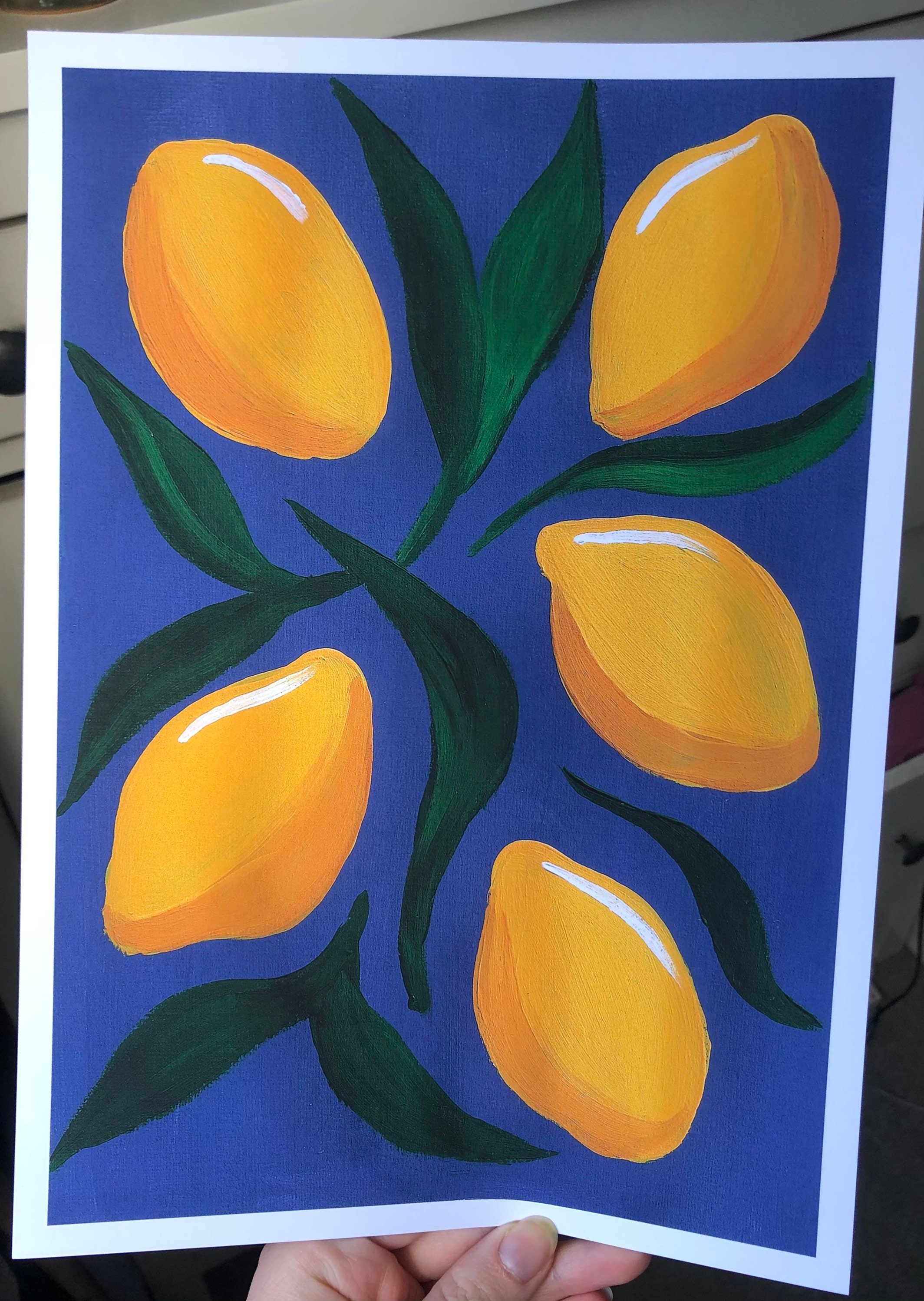 Lemon Wall Art Giclée Art Print A4 Lemon Art Print | Etsy