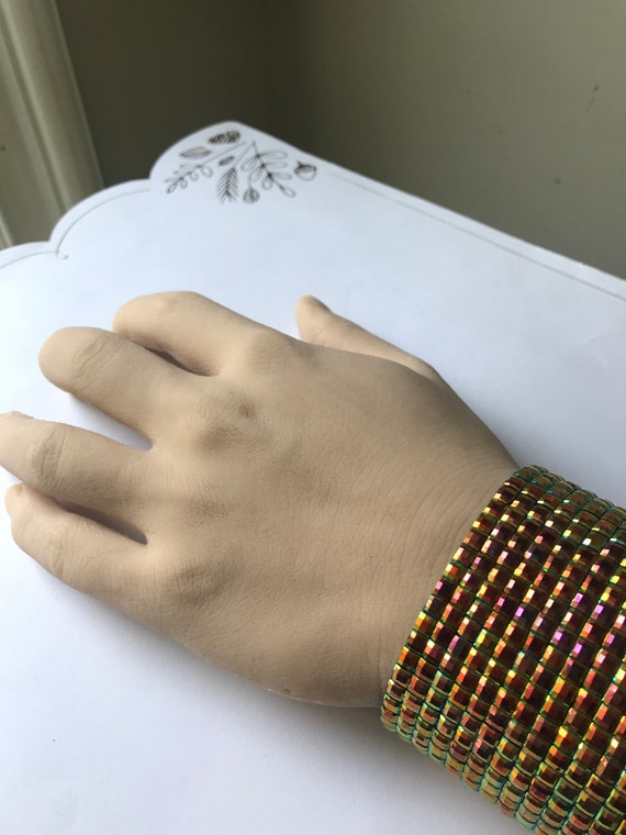 Statement Bracelet Disco Cuff Square Multi Color … - image 6