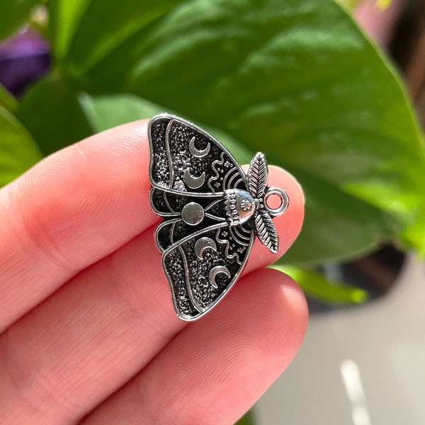Moon Moth Charm | Transformation Sacred Divine Feminine Celestial | Butterfly Atlas Moth Lunar Moth |Charm Casting Jewelry Talisman Amulet