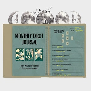 Monatliches Tarot Journal | Tägliche Tarot Card Tracking & Journaling Prompts Ebook {Printable Instant Download}