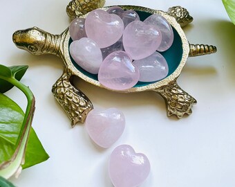 Rose Quartz Heart | Small Puffy 1" | Natural Healing Stone Heart Chakra