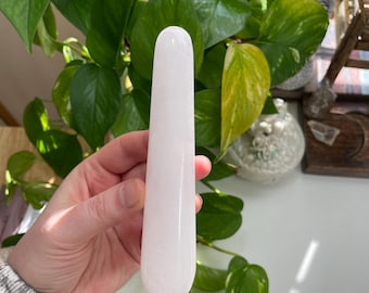 Mangano Calcite Massage Wand: Pink Crystal, UV Reactive