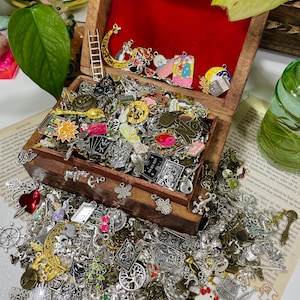 Mystery Charm Confetti Scoop – 2oz of Mixed Charms for Spellwork, Casting, Crafts, Divination, Witchy Surprise