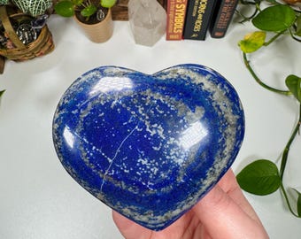 Large Lapis Lazuli Heart: Polished Blue Gemstone, Truth & Intuition