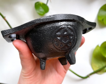 Cast Iron Cauldron | Cauldron Burner Incense Resin Herbs | Witchy Pentacle Witch Tools