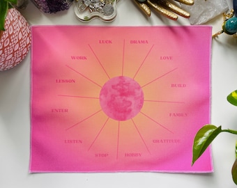 Pink Lunar Casting Cloth | Divination Tool, Charm Casting, Runes, Crystals