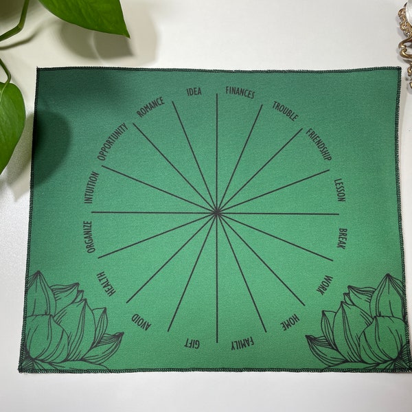 Circle Casting Cloth | Charms, Pendulums, Runes | Divination & Ritual Cloth {Green}