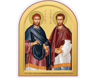 St. Cosmas and Damian Sticker: Patron Saints of Physicians, Surgeons, Vets