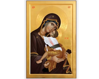 Our Lady of Vladimir Sticker - Virgin Mary Icon, Orthodox Christian Art