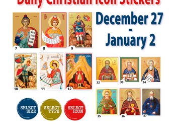 Christliche Ikonen-Aufkleber - Festtage, 27.-31.Dezember