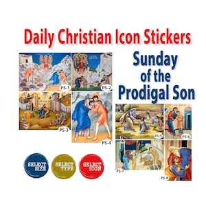 Sunday of the Prodigal Son Christian Stickers Feast Days Collection, Orthodox, Catholic, Religious, Icons Stickers