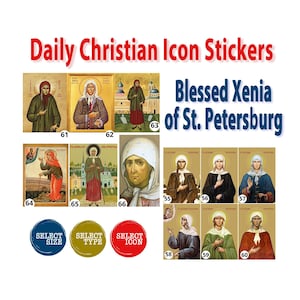 Blessed Xenia (Ksenia) of St. Petersburg Icon Sticker Patron Saint and helper Orthodox Catholic Religious Sticker January 24 (February 6)