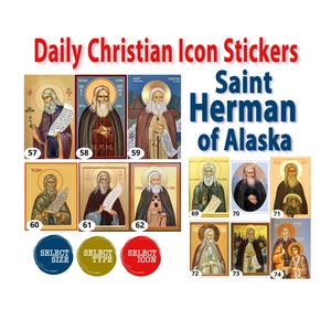 Saint Herman, Wonderworker of Alaska Icon Sticker – Patron Saint and helper | Orthodox, Catholic Religious Sticker