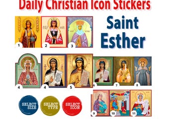 Heilige Esther Ikonen-Aufkleber, christliche Festtage, katholische katholische Religiöse
