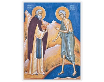 Sticker communion sainte Marie d'Egypte, icône byzantine