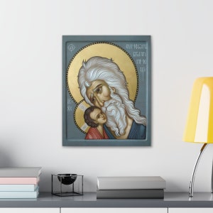 St Simeon the God Receiver Icon Greek Orthodox Byzantine Christian Catholic Icon Baptism gift Christian home decor St Symeon with Baby Jesus