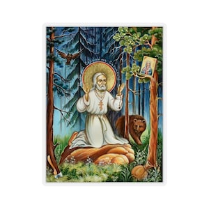 St. Seraphim of Sarov Stickers Ikone Griechisch Orthodox Byzantinische Ikone Typ 7