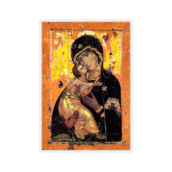Our Lady of Vladimir Sticker Icon Vladimir Mother of God Theotokos of Vladimir copy of a 12th-century Byzantine icon