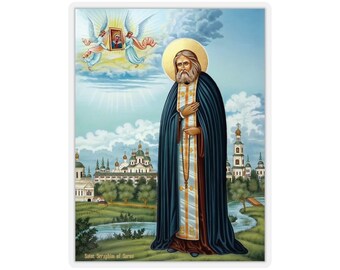 St. Seraphim of Sarov Stickers Icon Greek Orthodox Byzantine Icon Type 11