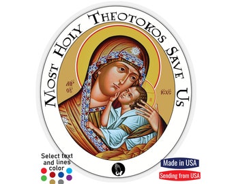 Theotokos of Yaroslavl Sticker, Orthodox Virgin Mary Icon
