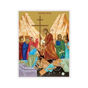 Resurrection Of Christ Icon Sticker Christ is Risen Orthodox Easter Anastasis Sticker Pascha Sticker Voskresenie 8238 n