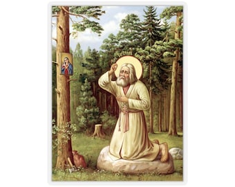 St. Seraphim of Sarov Stickers Icon Greek Orthodox Byzantine Icon Type 10