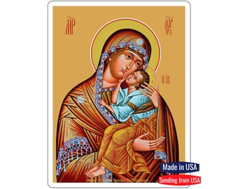 Mother of God Yaroslavskaya Icon Sticker - Virgin Mary Kiss-Cut