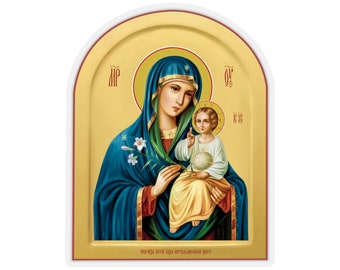 Virgin Mary Unfading Flower Icon Sticker - Christian Art
