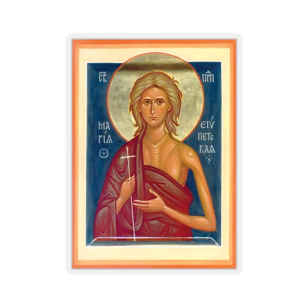 St Mary of Egypt Sticker Icon Greek Orthodox Byzantine Christian Icon Sticker #1