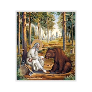 St. Seraphim of Sarov Stickers Icon Greek Orthodox Byzantine Icon Type 8
