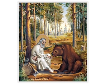 St. Seraphim of Sarov Stickers Icon Greek Orthodox Byzantine Icon Type 8