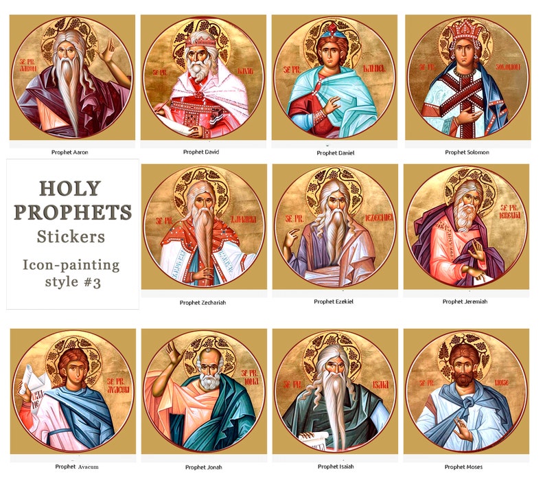 Prophet Model Sticker Holy Prophets Icon Stickers: Moses, Isaiah, David (style #3) - Etsy