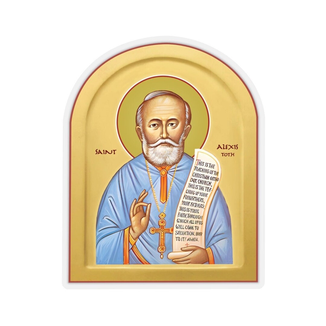 St Alexis of Wilkes Barre Sticker Arched Icon St Alexis Toth and the