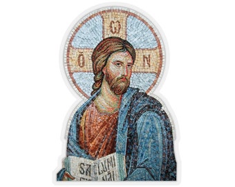 Christ Savior Sticker Christian Orthodox Icon Jesus Christ Byzantine mosaic style