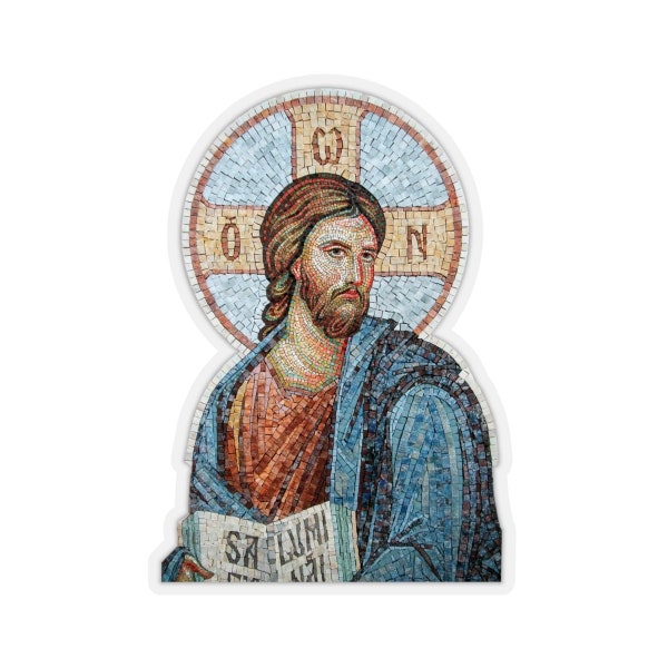 Christ Savior Sticker Christian Orthodox Icon Jesus Christ Byzantine mosaic style