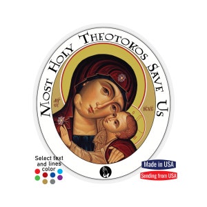 Most Holy Theotokos Save Us Sticker Our Lady Mother of God Orthodox Icon Virgin Mary Holy Theotokos
