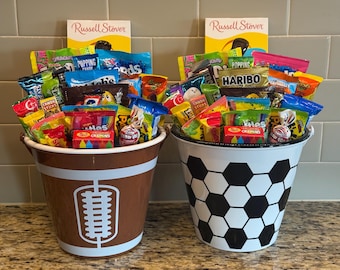 Kids Easter Basket / Soccer/Football/Kids Candy Easter Basket/Kids Filled Candy Easter Basket/Stuffed Easter Basket