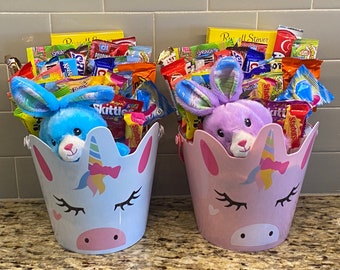 Easter Candy Prefilled Basket/ Kids Candy Filled Easter Basket/ Kids Easter Basket/ Easter Basket with Candy