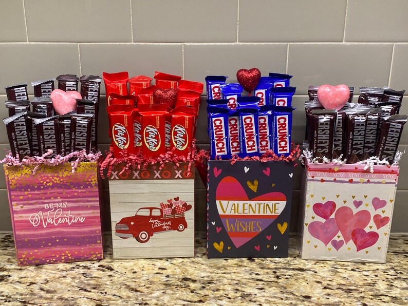 Valentine's Candy Bouquet Hersheys Candy Bouquet Kit Kat Etsy