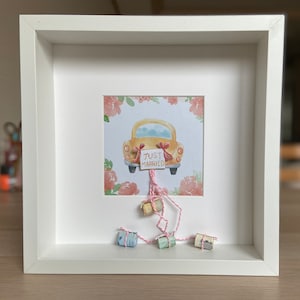 DIY printable - just married car with money as a last minute wedding gift