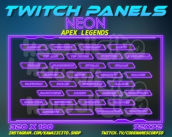 Neon Purple Twitch Panels | Apex Legends