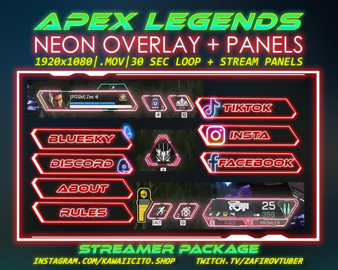Neon Red | Apex Legends HUD Overlay + Stream Panels - Etsy