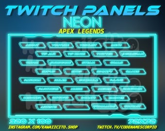 Neon Aqua Twitch Panels | Apex Legends