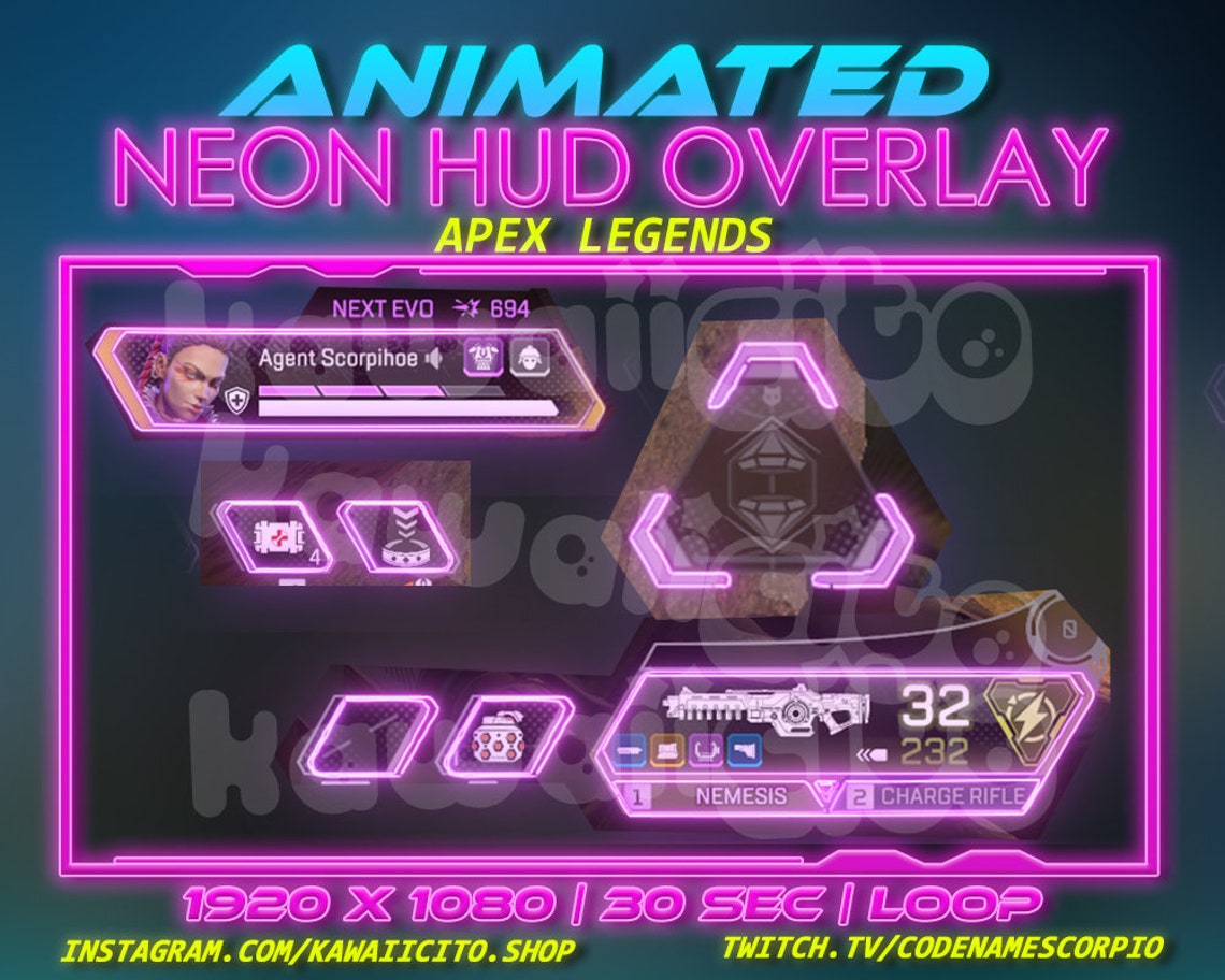 Neon Pink Apex Legends HUD Overlay Etsy